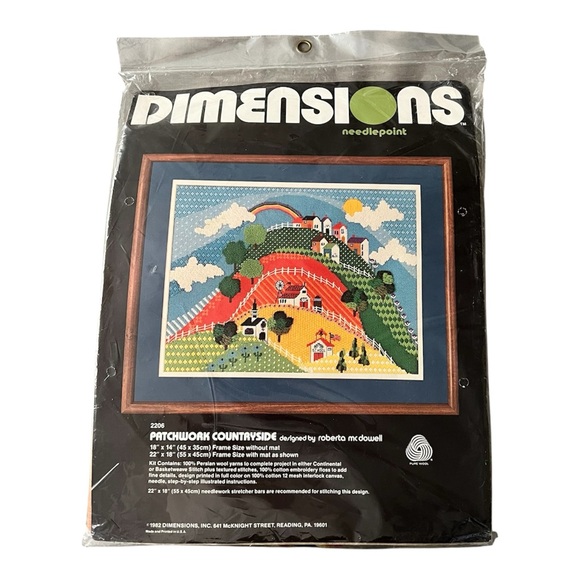 Dimensions Other - Dimensions Needlepoint #2206 - Patchwork Countryside - Vintage 1982
